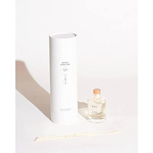 21LiMxOOdgL._SL500_.jpg Brooklyn Candle Studio Maui Reed Diffuser - Sea Salt, Driftwood & Ylang Ylang - 8 Rattan Reeds, 3.7oz - Image 3