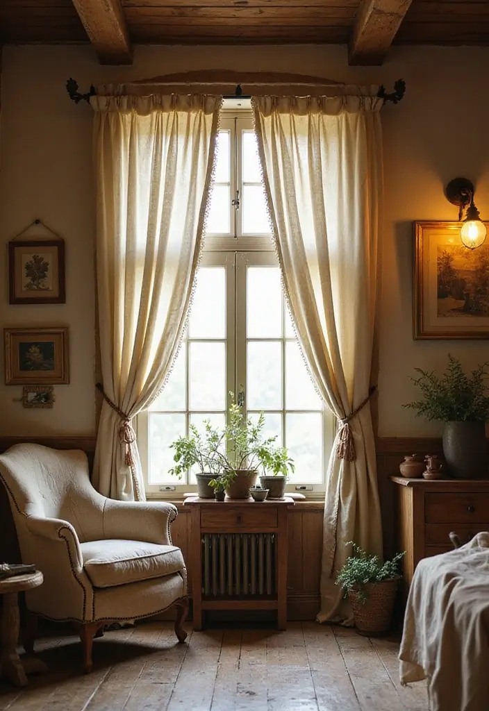 22 Rustic Farmhouse Decor Ideas That'll Make Your Home Feel Like a Cozy Retreat! - 13. Country-Style Curtains