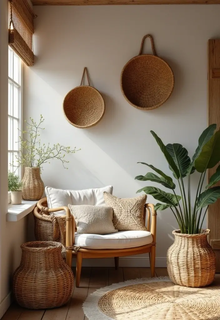 22 Rustic Farmhouse Decor Ideas That'll Make Your Home Feel Like a Cozy Retreat! - 15. Decorative Baskets