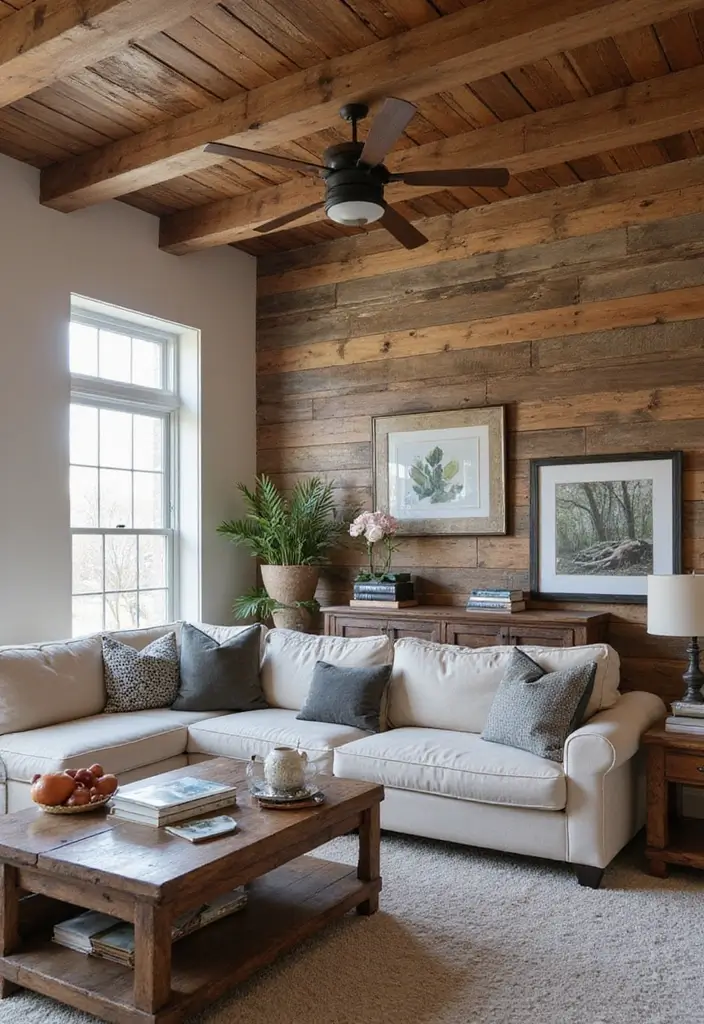 22 Rustic Farmhouse Decor Ideas That'll Make Your Home Feel Like a Cozy Retreat! - 16. Rustic Wall Panels