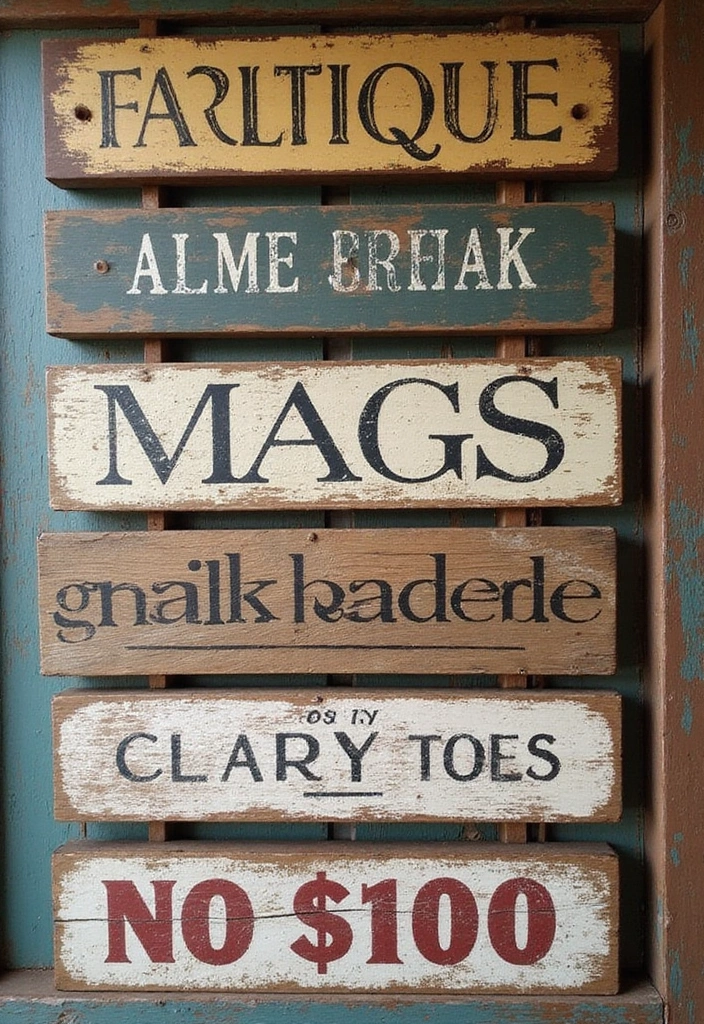 22 Rustic Farmhouse Decor Ideas That'll Make Your Home Feel Like a Cozy Retreat! - 2. Vintage Farmhouse Signage