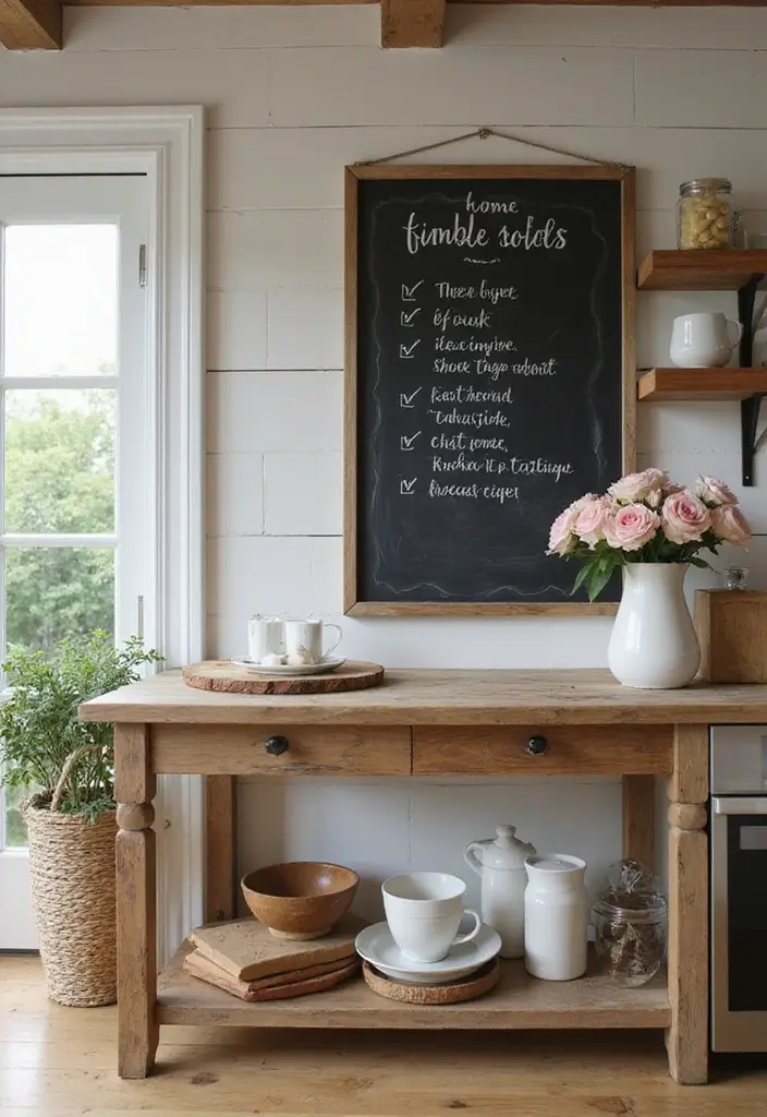 22 Rustic Farmhouse Decor Ideas That'll Make Your Home Feel Like a Cozy Retreat! - 20. Chalkboard Decor