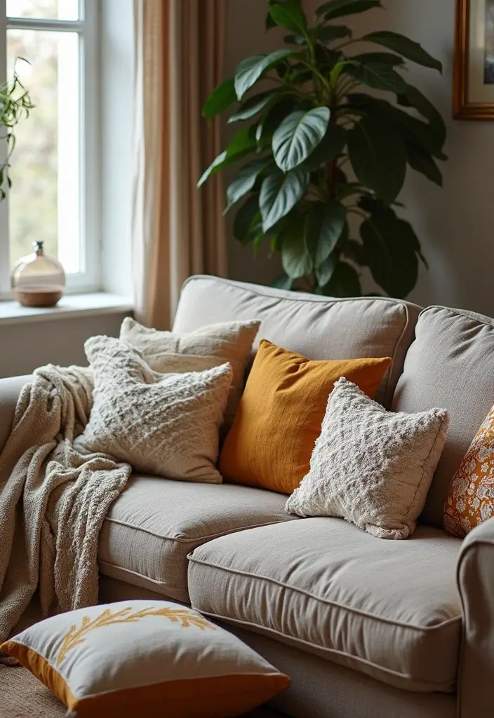 22 Rustic Farmhouse Decor Ideas That'll Make Your Home Feel Like a Cozy Retreat! - 3. Cozy Textiles