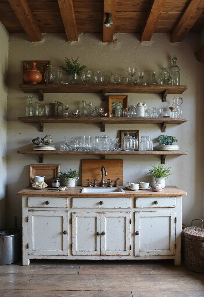 22 Rustic Farmhouse Decor Ideas That'll Make Your Home Feel Like a Cozy Retreat! - 8. Open Shelving