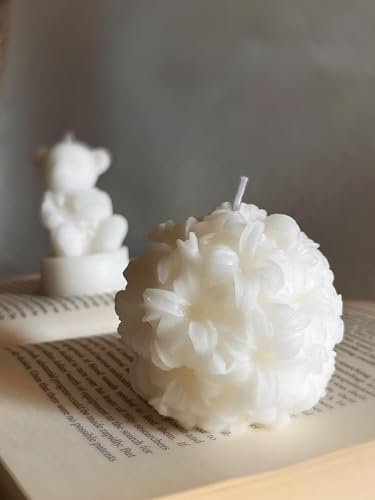 Aesthetic White Flower Shaped Candles for Home Decor | Scented Small Decorative Candles for Home Decor Flower Shaped Candle Home Decor Aesthetic White Scented Candles Hyacinth Bathroom Candle for Smell