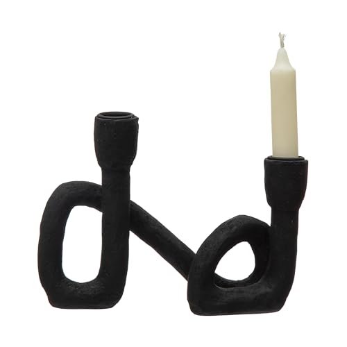 315v324NQjL._SL500_.jpg Bloomingville Modern Black Double Taper Candle Holder - Sculptural Design for Stylish Decor - Image 5
