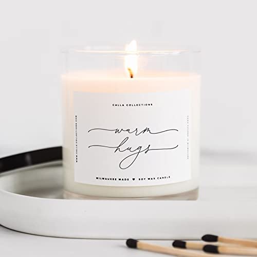 ThreeKin Warm Hugs Scented Candles: Natural Soy Wax, Aromatherapy Gift, ThreeKin Warm Hugs Scented Candles for Home, Natural Soy Wax, Relaxing Aromatherapy Gifts, Essential Oils Scented, Long-Lasting Candle Burns for 75-Hours, Designed in USA, Lemongrass Lavender Scent