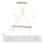 Mkono Macrame Hanging Shelves Set of 2 - Boho Wall Decor, Rustic Wood Floating Storage for Bedroom, Bathroom, Living Room, and Nursery. Perfect for Plants and Photos! - Image 3