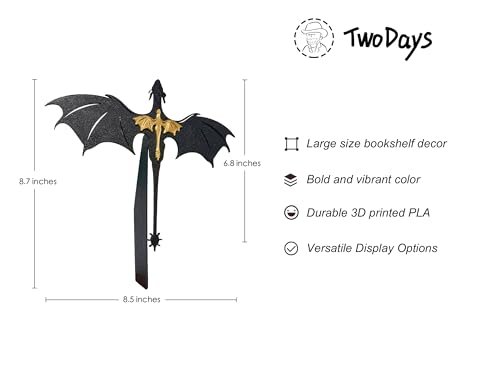 319xUlAi2mL._SL500_.jpg TwoDays 4th Wing Dragon Bookshelf Decor – Fantasy Romance Gifts for Book Lovers (8.5'' x 6.8'') - Image 2