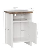 Set of 2 YESHOMY Modern Farmhouse Nightstands with Shelf and Barn Door, White Finish for Bedroom. - Image 3
