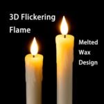 Homemory 9.6" Ivory LED Flameless Taper Candles with Remote Timer – Dripless, 3D Flickering Flame for Holidays. Perfect for Fireplace Decor! - Image 2