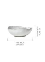 Serene Spaces Extra Large Glazed Ceramic Bowl – Elegant Fruit Bowl & Centerpiece for Vintage Weddings, 10.5" L x 8" W x 3.5" H - Image 5