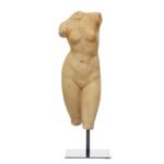 Creative Co-Op Resin Female Body Figure on Metal Stand, Plaster Finish