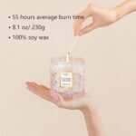 Chloefu LAN Rose & Oud Scented Candle - Perfect Mother's Day Gift, 55-Hour Burn, 100% Natural Soy Wax, Pink Home Decor. - Image 2