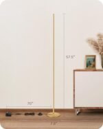 EDISHINE LED Corner Floor Lamp: Modern Slim Design, Dimmable, 57.5" Adjustable Height, 3000K Warm White (Gold) for Living Room, Bedroom, Office. - Image 7