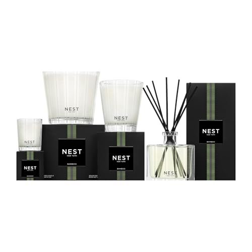 31ULWZNhfwL._SL500_.jpg NEST New York Bamboo Scented Classic Candle, 8.1 oz, 60-Hour Burn Time, Reusable Glass Container - Image 6