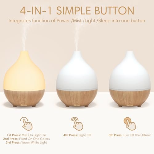 31WUbxC0RjL._SL500_.jpg SALKING Essential Oil Diffuser Set (2-Pack) | 100ml Ultrasonic Diffusers with Auto Shut-Off & Warm White Lights for Home & Office - Image 4