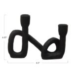 Bloomingville Modern Black Double Taper Candle Holder - Sculptural Design for Stylish Decor - Image 2