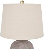 Nourison Home 23" Rustic Farmhouse Ceramic Table Lamp in Greyish Brown for Bedroom, Living Room, Office. - Image 6