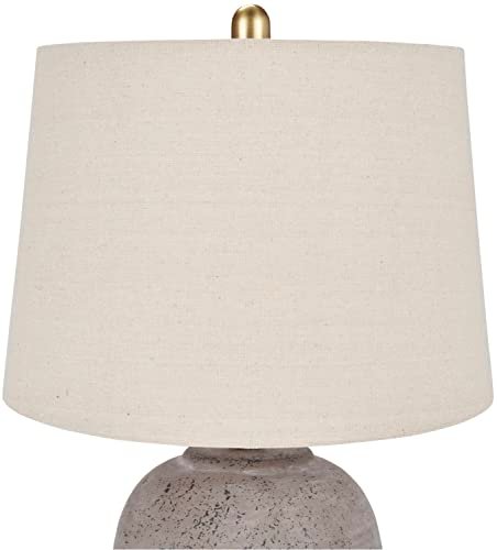 31eBwmx1qwL._SL500_.jpg Nourison Home 23" Rustic Farmhouse Ceramic Table Lamp in Greyish Brown for Bedroom, Living Room, Office. - Image 6