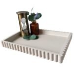 OAKOA Concrete Decorative Tray for Coffee Table Tray Decor - Ottoman Tray for Living Room - Bandejas Decorativas - Table Trays Decorative - Coffee Table Centerpiece