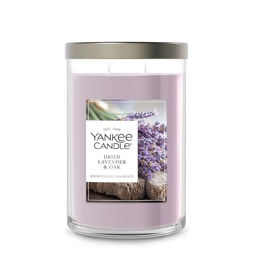 Yankee Candle Large Tumbler: 20 oz Scented Candle, 80-Hour Burn Yankee Candle Large Tumbler Scented Candle with up to 80 Hour Burn Time, Premium Plant Wax Blend for Consistent Burn, 20 oz Tumbler Candle with Room Filling Fragrance, Dried Lavender & Oak