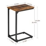 AMHANCIBLE C Shaped End Tables - Set of 2 TV Trays for Living Room & Small Spaces, Rustic Brown HET02CBR - Image 3