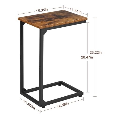 31iHC4AkfKL._SL500_.jpg AMHANCIBLE C Shaped End Tables - Set of 2 TV Trays for Living Room & Small Spaces, Rustic Brown HET02CBR - Image 3