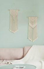 Dahey 2-Piece Macrame Wall Hanging Set - Boho Chic Woven Art for Bedroom, Nursery, and Gallery. 13" W x 27" L & 13" W x 29" L. - Image 3