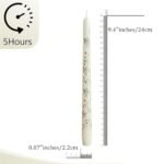 Gedengni 10" Dripless Floral Taper Candles - 4 Pack White Unscented for Weddings & Events - Image 4