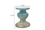 Distressed Blue Terracotta Pillar Candle Holder by Creative Co-Op - Perfect for Stylish Decor - Image 2