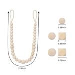Wood Bead Curtain Tiebacks - KLOGTSIND Set of 2 Holdbacks for Thin/Thick Draperies, Boho Farmhouse Decor. - Image 2