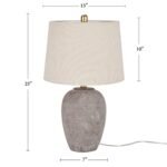 Nourison Home 23" Rustic Farmhouse Ceramic Table Lamp in Greyish Brown for Bedroom, Living Room, Office. - Image 2