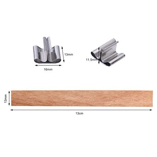 31tbpC-08mL._SL500_.jpg 100-Piece Wooden Candle Wicks Kit: 50 Smokeless Wicks & 50 Iron Stands for DIY Candles. - Image 3