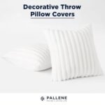 Set of 2 Pallene 18x18 Faux Fur Plush Throw Pillow Covers - Soft, Fluffy, Striped Decor for Couch or Living Room in White. - Image 5