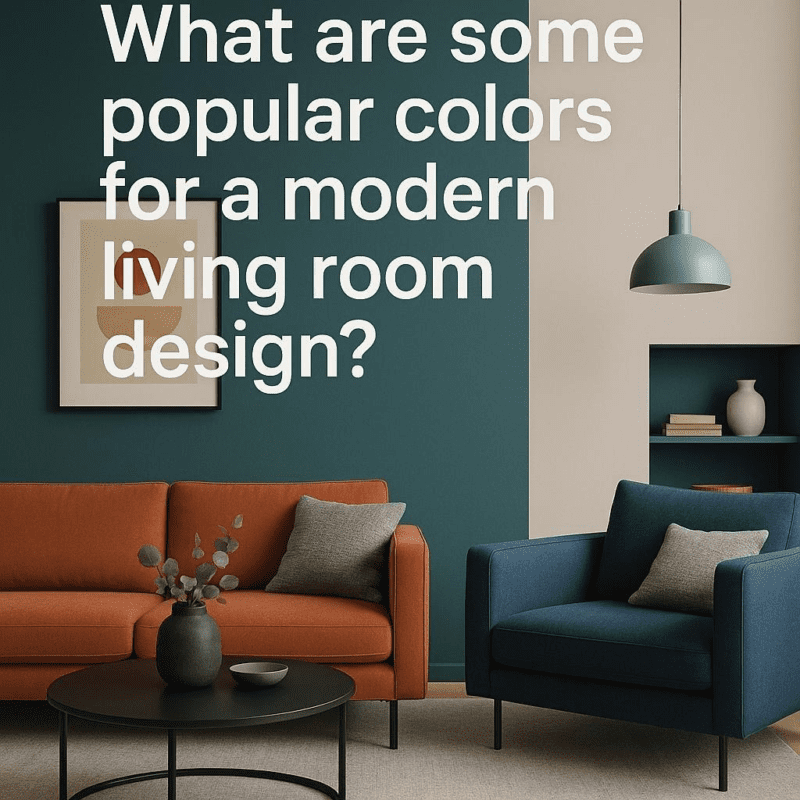 What are some popular colors for a modern living room design?