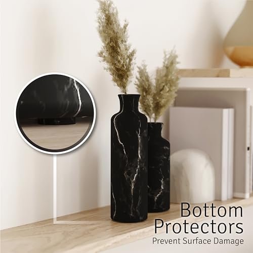 410Xy39AGL._SL500_.jpg Creative Scents Black Marble Vase Set - Premium Home Decor for Pampas Grass & Flowers - Image 5