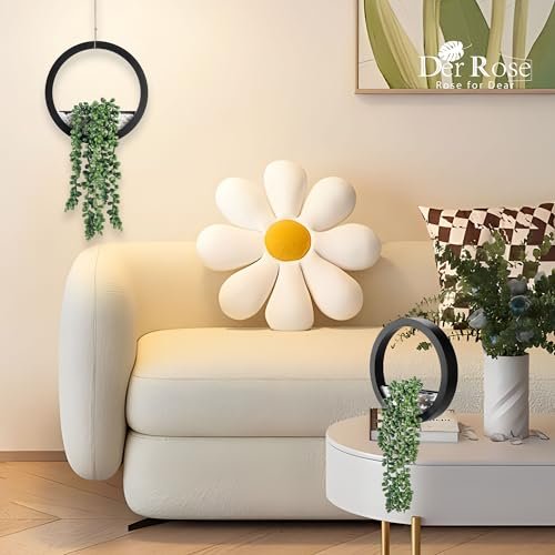 41PrPMpeTL._SL500_.jpg Der Rose 2-Pack Hanging Fake Succulents in Black Pots for Boho Farmhouse Wall Decor - Image 7