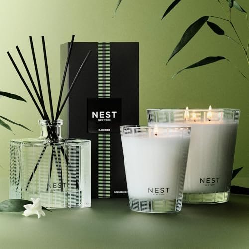 41tdBO9xzL._SL500_.jpg NEST New York Bamboo Scented Classic Candle, 8.1 oz, 60-Hour Burn Time, Reusable Glass Container - Image 5