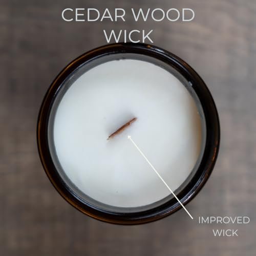 41-WSnVN9L._SL500_.jpg Coconut Wax Candle with Wood Wick - Paraffin Free, Long Lasting, Essential Oils, Smoke-Free (Fig, Large) - Image 2