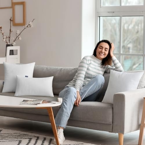 41-NTwYTTML._SL500_.jpg MIULEE 12x20 Inch Pillow Insert - Premium Fluffy Decorative Rectangle Throw Pillow for Sofa & Living Room. - Image 6