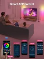 OIYN Smart RGBICW LED Corner Floor Lamp: 16M DIY Colors, 68+ Scenes, Music Sync, App & Remote Control. Perfect for Living Rooms, Bedrooms, and Game Rooms! - Image 5