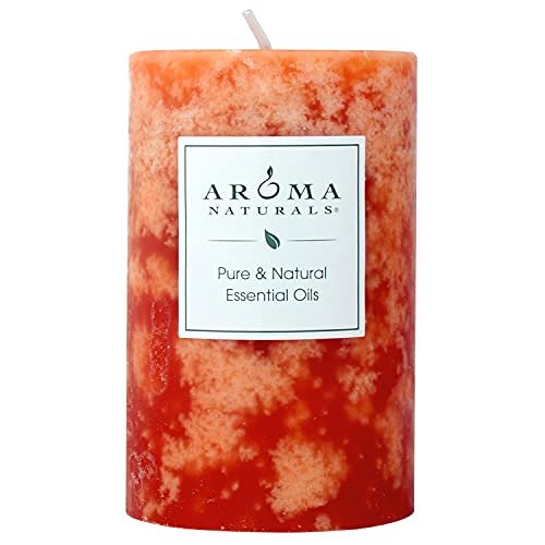 Aroma Naturals Clarity Scented Pillar Candle: Orange & Cedar Essential Aroma Naturals Orange and Cedar Essential Oil Scented Pillar Candle, Clarity, 2.5 inch x 4 inch