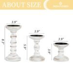 Set of 3 Rustic Romadedi Wood Candle Holders for Pillar Candles - Tall, Whitewashed Decor for Home, 3.9"/6"/8.3" - Image 5
