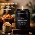 AGOL Men's Scented Candles: Premium Lavender Woods Soy Wax Gift for Unique Birthdays. - Image 5