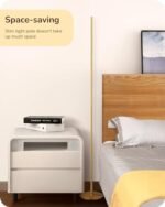 EDISHINE LED Corner Floor Lamp: Modern Slim Design, Dimmable, 57.5" Adjustable Height, 3000K Warm White (Gold) for Living Room, Bedroom, Office. - Image 3