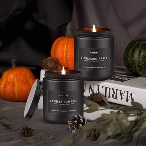 4112sdWC5qL._SL500_.jpg Autumn Scented Candle | Vanilla Pumpkin Aroma - 7 OZ Fall Candles for Aromatherapy Gifts - Image 3