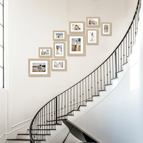 412e8CeJjDL._SL500_.jpg Povrgive 10-Pack Picture Frames Set for Collage Wall Decor - Includes Mat and Real Glass, Perfect for Wall Mounting or Tabletop - Image 6