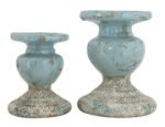 Distressed Blue Terracotta Pillar Candle Holder by Creative Co-Op - Perfect for Stylish Decor - Image 6