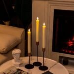 Homemory 9.6" Ivory LED Flameless Taper Candles with Remote Timer – Dripless, 3D Flickering Flame for Holidays. Perfect for Fireplace Decor! - Image 3